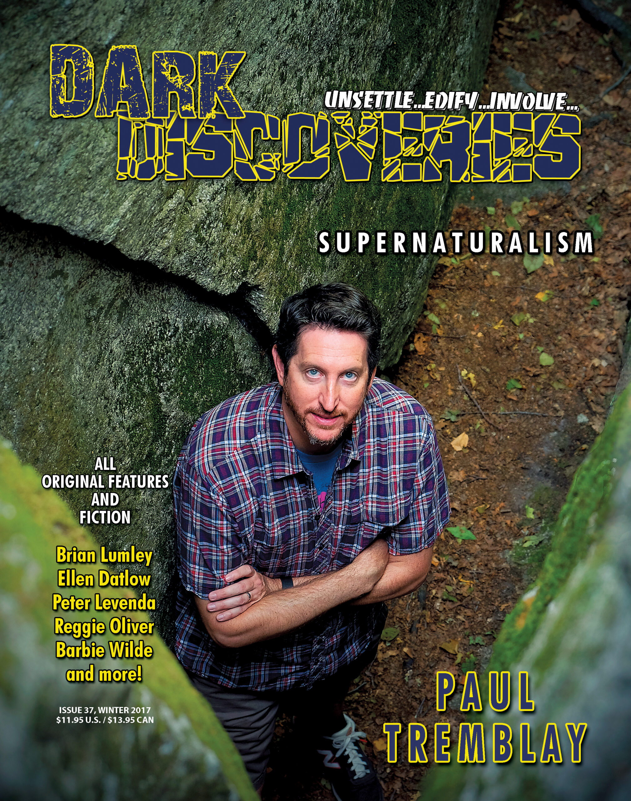 Paul Tremblay on the cover of Dark Discoveries magazine.